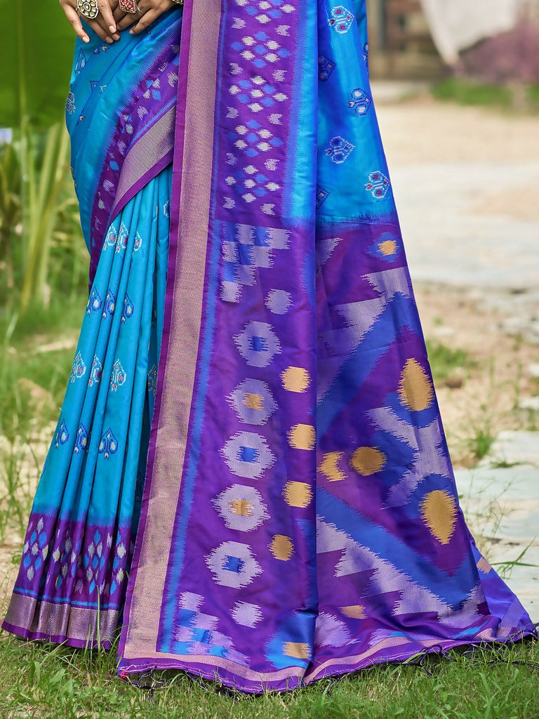 Shree Shyam Fashion Blue Soft Silk Saree