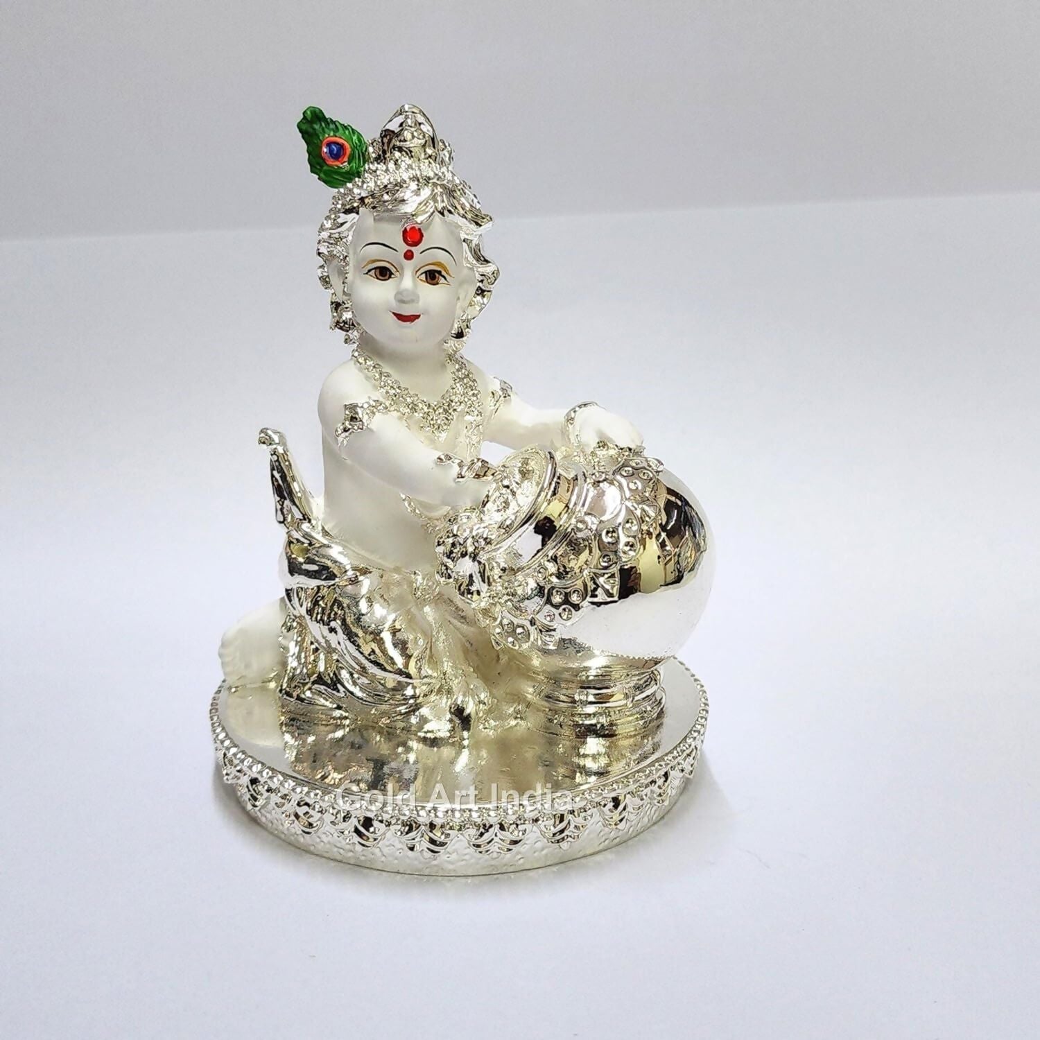 Gold Art India Makhan Krishna Idol - Swadesiicart