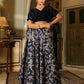Janasya Navy Blue Silk Blend Solid Lehenga Choli | Swadesiicart