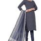 Blue Cotton Jacquard Woven Unstitched Dress Material - Amara