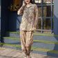 Orange & Green Rayon Paisley & Floral Printed Top with Matching Bottom - Eesha - Swadesiicart