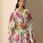 Pomcha Jaipur White Gul Gulistan Anarkali Set | Swadesiicart
