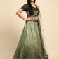 Green Fancy Net Sequence Embroidered Lehenga Choli with Dupatta - Dhara | Swadesiicart