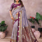 Aastha Fashion Lavender Silk Sarees Weaving Saree