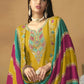 Chinnon Silk Yellow Salwar Suit with Multicolor Dupatta - Emponline | Swadesiicart