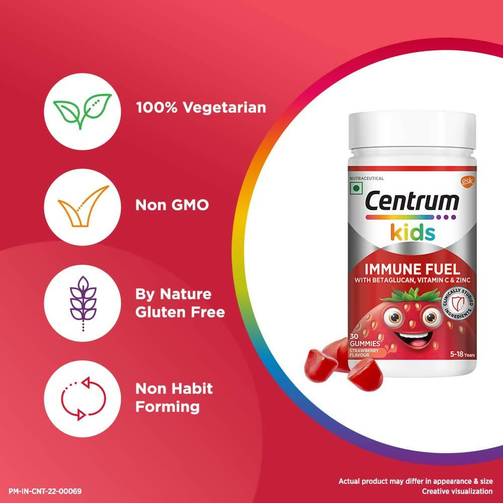 Centrum Kids Immune Fuel Gummies - Strawberry Flavor | Swadesiicart