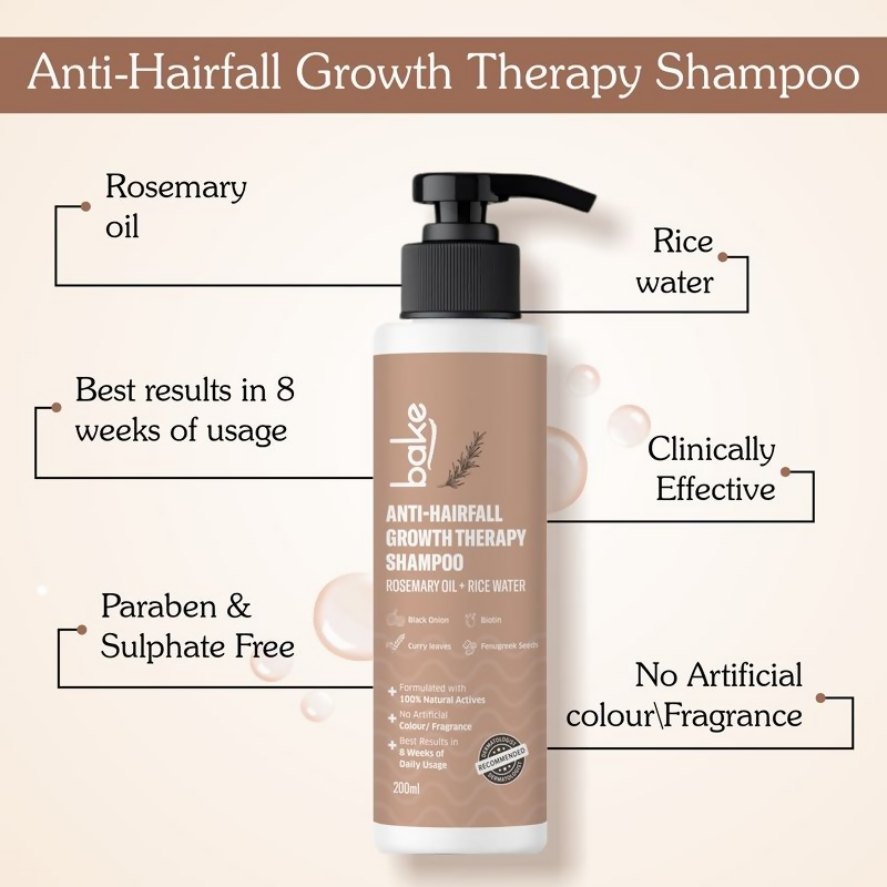Bake Rosemary Anti Hair Fall Shampoo For Hair Fall Control & Hair Growth | Swadesiicart