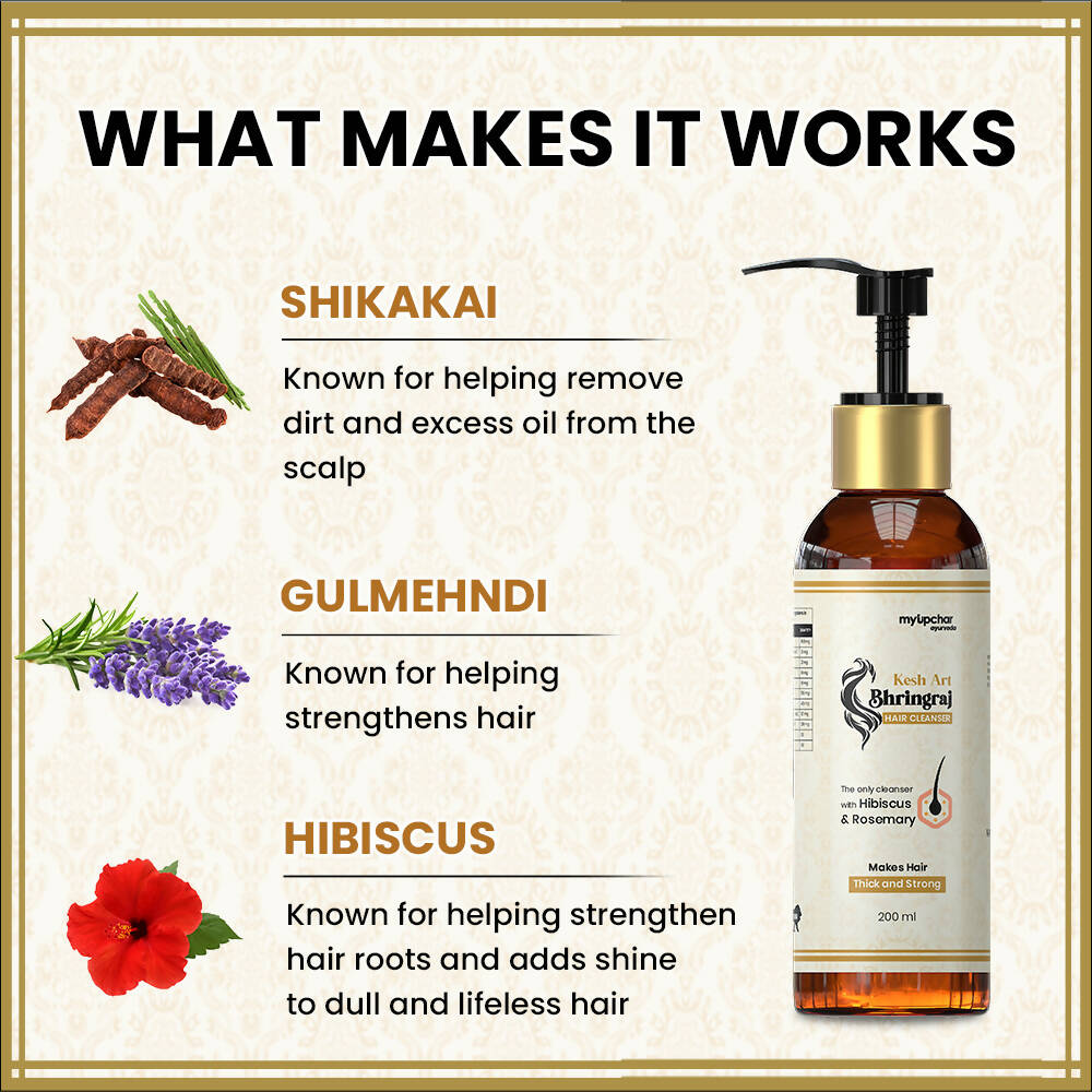 myUpchar Ayurveda KeshArt Bhringraj Hair Cleanser Shampoo | Swadesiicart