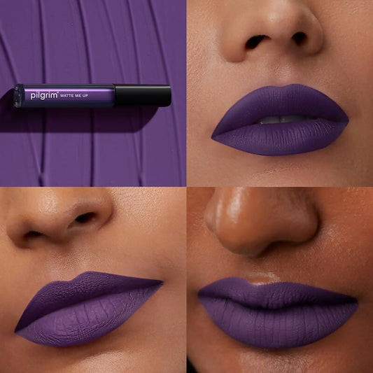 Pilgrim Liquid Matte Lipstick with Hyaluronic Acid - Purple Lust - Swadesiicart