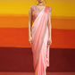 Peach Ombre Satin Georgette Plain Ready to wear Saree with stitched Blouse - Vrinda | Swadesiicart