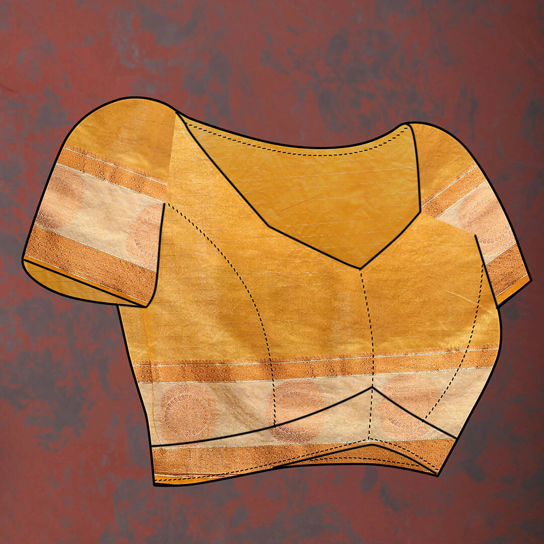 Lorenvalley Fashion Orange Cotton with Woven Design Zari Weaving Saree - Swadesiicart