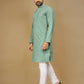 Anaita Sea_Green Embroidered Rayon Straight Kurta