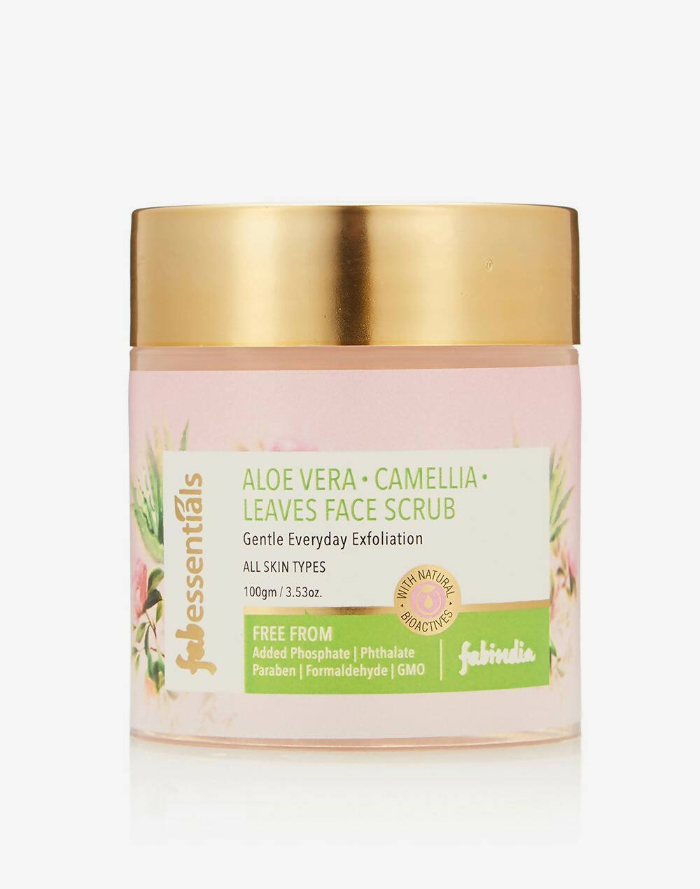 Fabessentials Aloe Vera Camellia Leaves Face Scrub - Swadesiicart