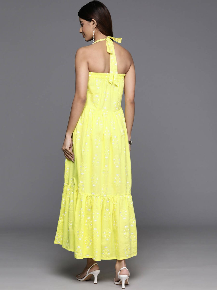 Ahalyaa Women's Traditional wear Dress - Yellow | Swadesiicart