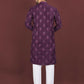 Anaita Purple Embroidered Silk Straight Kurta