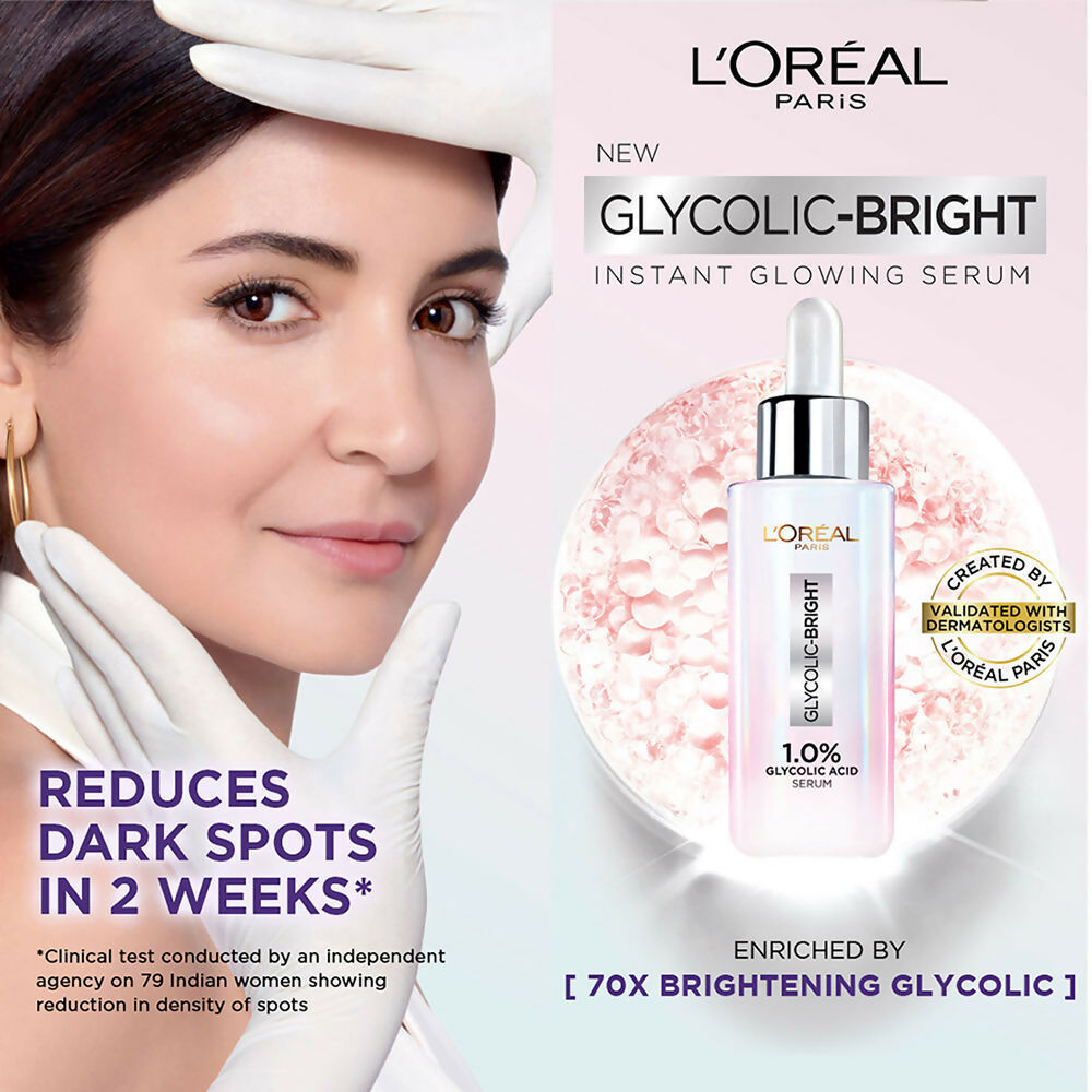 L'Oreal Paris Glycolic Acid Glowing And Protecting CSMS (Cleanser, Serum, Moisturizer, Sunscreen) Regime Kit | Swadesiicart