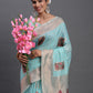 Shree Shyam Fashion Linen Cotton Sky Blue Saree
