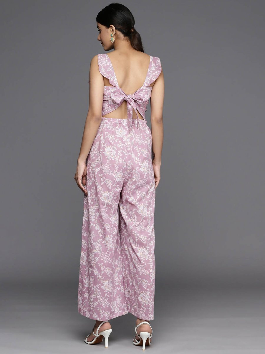 Ahalyaa Women's Traditional wear Jumpsuit - Lavender | Swadesiicart