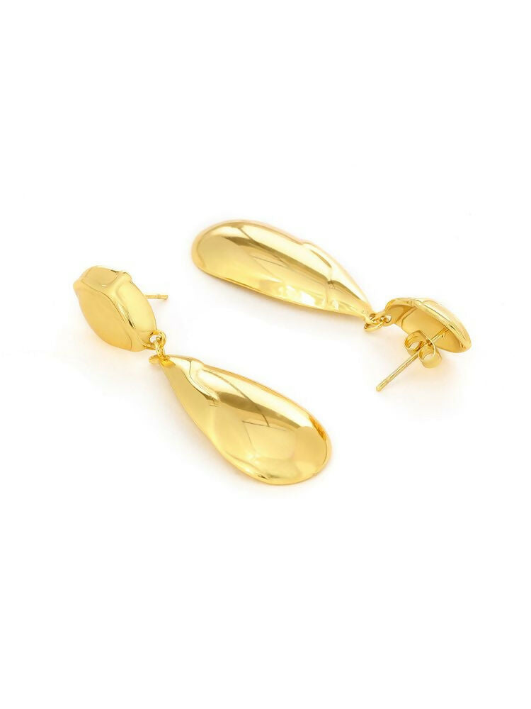 Golden Drop Earrings - Ruby Raang | Swadesiicart