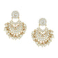 NVR Women Gold-Polished Studded Kundan Chandbali Earrings | Swadesiicart