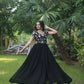 Jyoti Fashion Women's Black Sequins Embroidered Faux Georgette Anarkali Dress | Swadesiicart