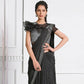 Black Fancy Lycra Handwork Shoulder Butta Saree - Mohmanthan Izzara