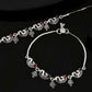 VOJ Set of 2 Silver Plated Meenakari Multi Color Anklet - Swadesiicart