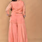 Morchari Women And Hand Embroidery Palazzo Set-Peach - Swadesiicart