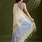 Vishnu Weaves Women's Blue Muga Cotton Thread Woven Saree with Blouse - Swadesiicart