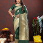 Lorenvalley Fashion Green Soft Silk Woven Design Gold Zari Weaving Saree - Swadesiicart