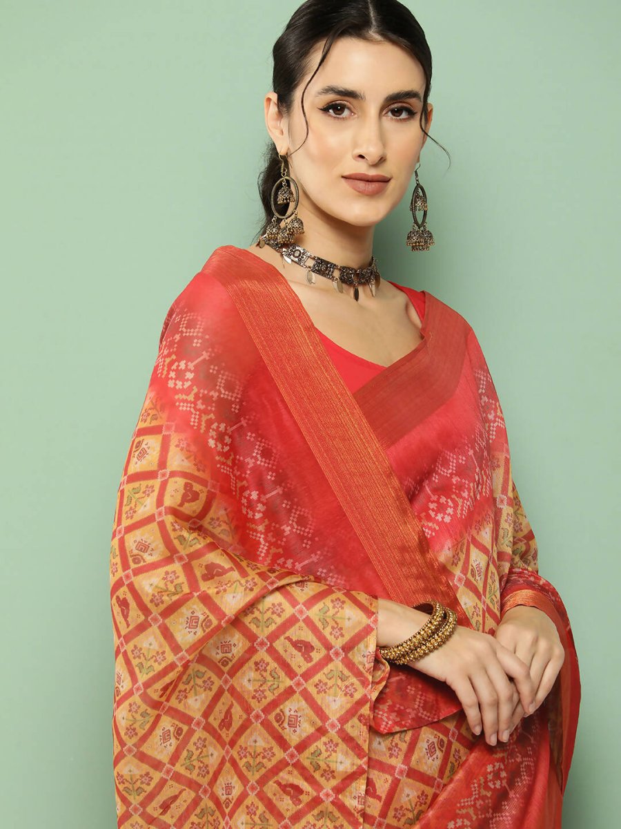Ahalyaa Women's Traditional wear Saree - Mustard | Swadesiicart