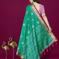 Lorenvalley Fashion Teal Patola Silk Woven Design Zari Meenakari Weaving Saree - Swadesiicart