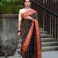 Beatitude Brown Cotton Banarasi Saree | Swadesiicart