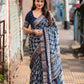 Blue Poly Silk Ethnic Motifs Saree with Unstitched Blouse - Hiral Fashion | Swadesiicart