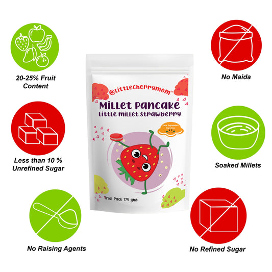 Littlecherrymom Pancake Mix Little Millet Strawberry - Swadesiicart