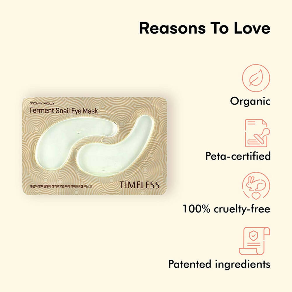 Tonymoly Timeless Ferment Snail Eye Mask - Korean Skincare - Swadesiicart