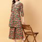 Joban Fashion Green Cotton Printed & Hand Work Co-ord Set - Swadesiicart