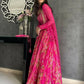 Jyoti Fashion Pink Jari with Sequin Embroidered Georgette Semi Lehenga Choli with Dupatta | Swadesiicart