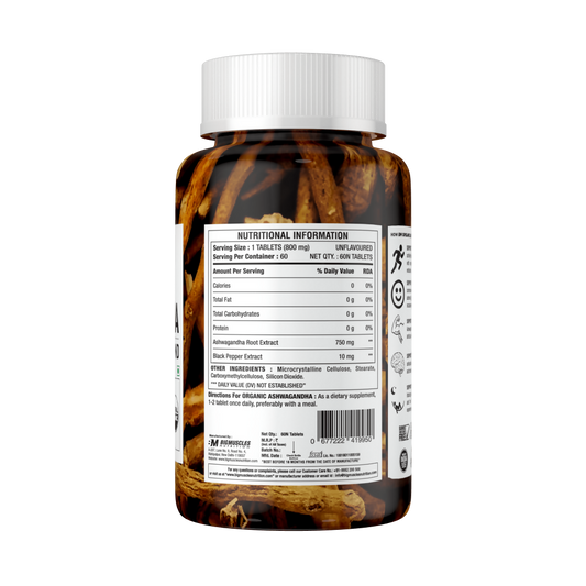 BM Wellness Ashwagandha Organic 800 mg Tablets | Swadesiicart