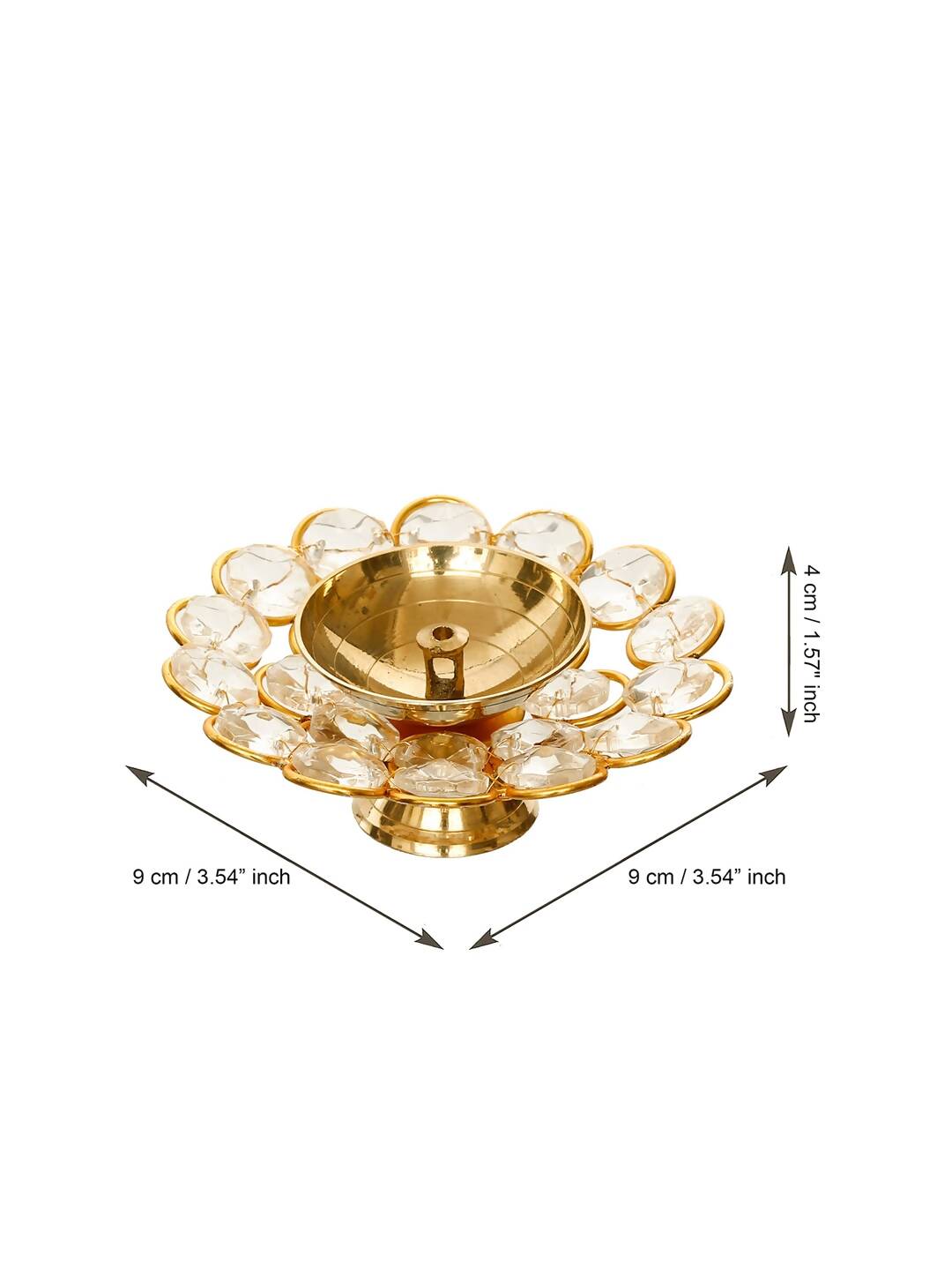 eCraftIndia Gold-Toned 2 Pieces Bowl Shape Diyas | Swadesiicart