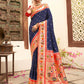 Shree Shyam Fashion Silk Blend Navy Blue Saree