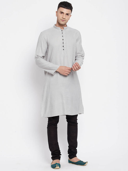 Even Apparels Beige Rayon Men's Kurta With Band Collar | Swadesiicart