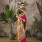 Vishnu Weaves Women's Rani Paithani Silk Saree with Blouse - Swadesiicart