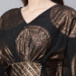Ahalyaa Women Black Crepe Copper Foil Printed Flared Sleeve Kaftan Kurta | Swadesiicart