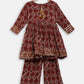 Ahalyaa Maroon Rayon Printed Kurta Palazzo Sets for Kids For Girls | Swadesiicart