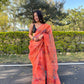 Vamsee Orange Organza Saree - Swadesiicart