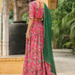 Janasya Pink Georgette Floral Lehenga Choli Dupatta | Swadesiicart