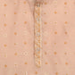 Ahalyaa Boys Beige Chanderi Khari Printed Kids Kurta Churidar Set | Swadesiicart