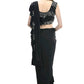 Mominos Fashion All Season Wear Black Ruffled Ready To Wear Saree | Swadesiicart