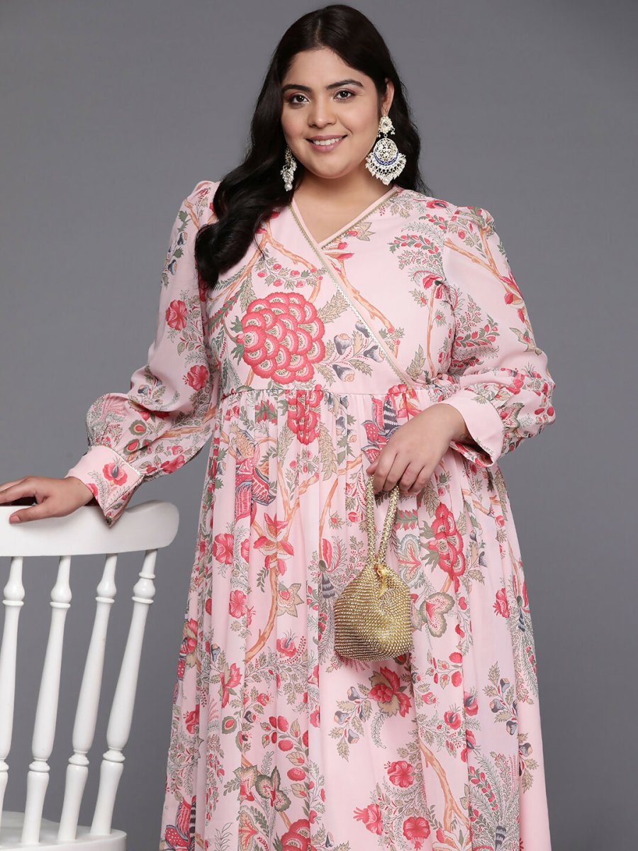 Ahalyaa Women's Traditional wear Ethnic Dress - Pink | Swadesiicart